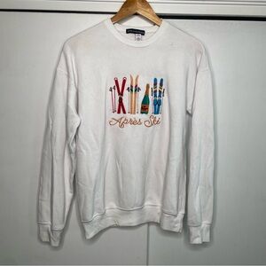 Kiel James Patrick Après Ski White Crewneck Sweater